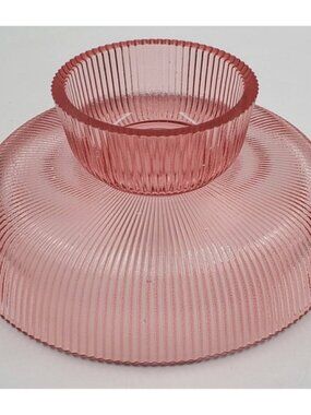 Navaris Decorative Fluted Coloured Glass Bowl Fruit Snacks Sweet Centerpiece Dis